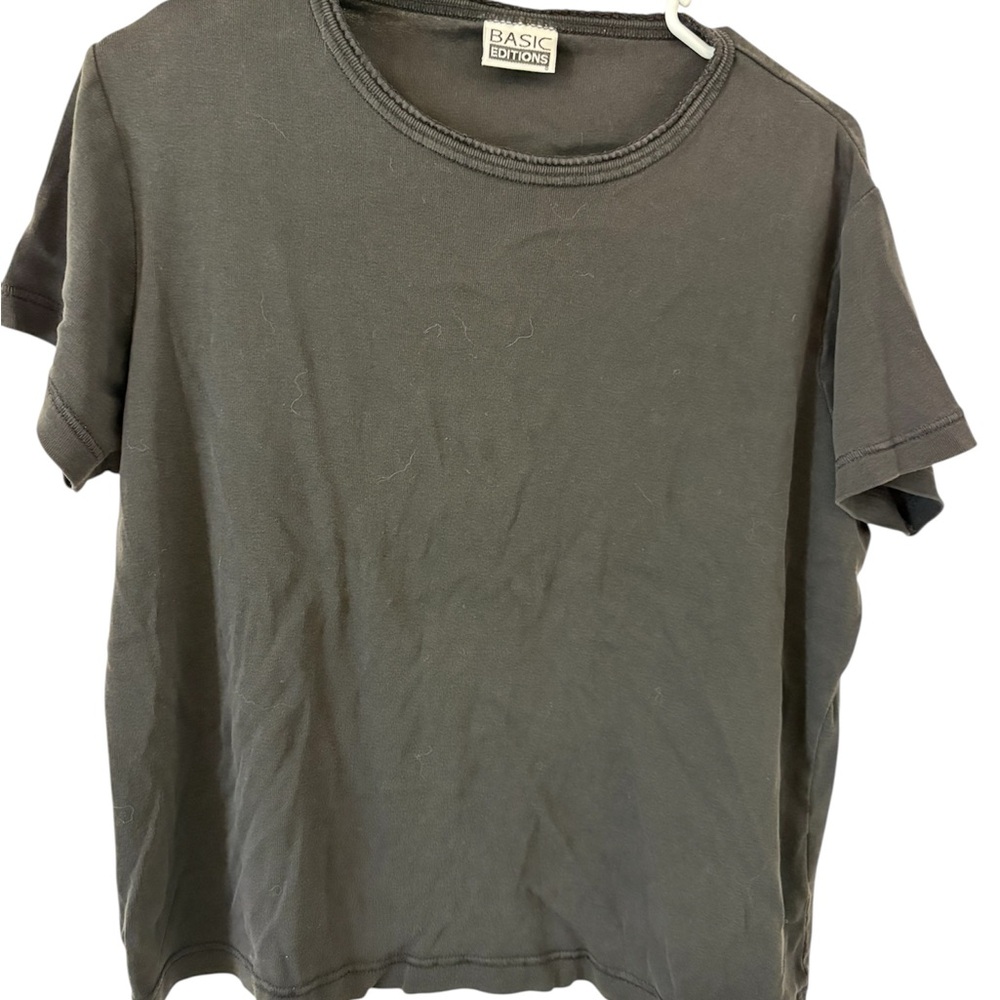 Basic Editions Black Crew Neck T‑Shirt